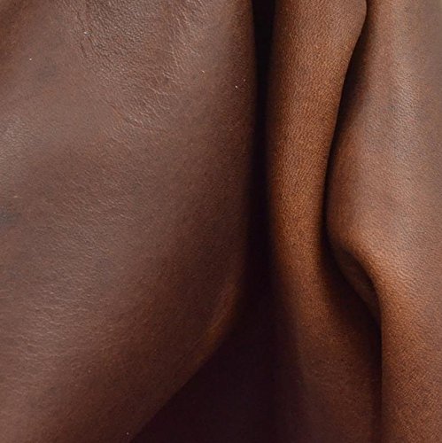 Leather Oil Tanned Project Pieces Walnut Brown 5.1SF Cow 6-6 1/2 oz Flat Grain-8 - Thumbnail 4