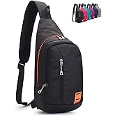 Peicees Small Sling Backpack Waterproof Unisex Shoulder Bag Chest Crossbody Daypack
