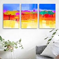 3 Piece Canvas Wall Art Abstract Forest Canvas Prints Home Artwork Decoration for Living Room,Bedroom - 16