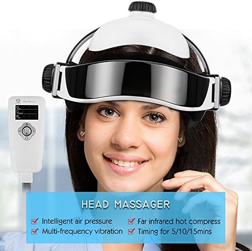 Letigo Electric Head Massager, Helmet Type, Head Massage Relax Vibration Massage, Heat Therapy, Acupressure and Soothing Music