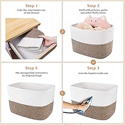 WISELIFE Storage Basket 3 Pack, Laundry