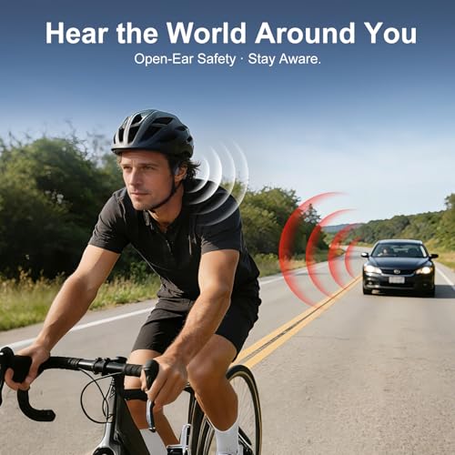 sunvito Audífonos de Conducción Ósea, Auriculares Inalámbricos Open-Ear Bluetooth 6.0 Deportivos con Micrófono, IPX6 Impermeable, 10H de Batería, para Correr y Ciclismo