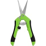 Urbanstrive Durable Gardening Scissors Gardening Hand Pruner Pruning Shear with Titanium Coated Curved Precision Blades, 1 Pa