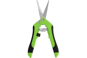 Urbanstrive Durable Gardening Scissors Gardening Hand Pruner Pruning Shear with Titanium Coated Curved Precision Blades, 1 Pack (Green)