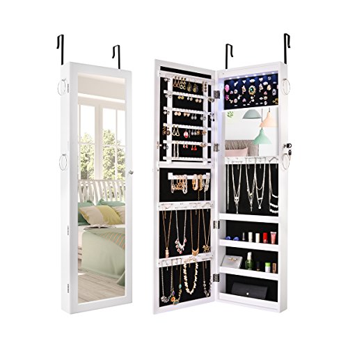 Sunix Jewelry Cabinet Lockable Jewelry Armoire Organizer wit