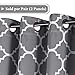 H.VERSAILTEX Blackout Curtains for Living Room/Bedroom Thermal Insulated Energy Saving Grommet Window Curtain Drapes (2 Panels) Geometric Moroccan Printed Draperies, Grey and White, 52 by 63 Inch