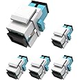 VANDESAIL 5Pack SC to SC OM3 UPC Muti-Mode Fiber Optic Coupler Keystone Jack Modular for Patch Panels and Wall Plates Fiber Optic Cable Adapter(Aqua Green)