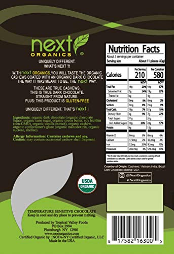 Next Organics Dark Chocolate Nuts Variety Pack (4 oz Almond, Walnut, Cashew, Brazil nut) (Pack of 4)