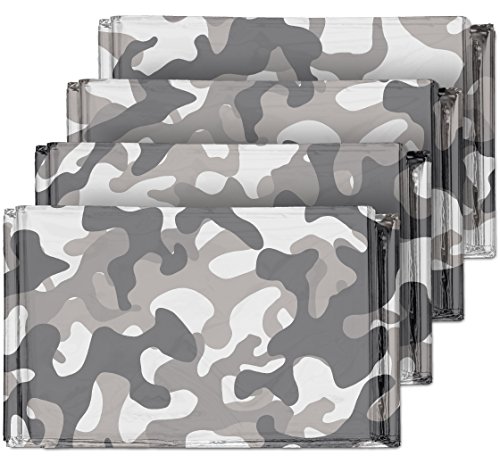 Camouflage Emergency Mylar Blankets (4-Pack) – Perfect for Outdoor Camping, Hiking, Survivalist, Shelters, Preppers, Hunting, First Aid Kit