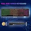 Wired Keyboard, WisFox USB Backlit Keyboard with 105 Keys for Windows 2000/XP/Vista/7/8/10, Full-Size Illuminated…