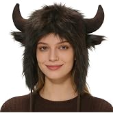 Plush Water Buffalo Hat Furry Winter Costume for Halloween and Parties | Plush Water Buffalo Hat with Soft Furry Design for Adults Winter Warmth Halloween Costume Game Watching Parties and Dress Up