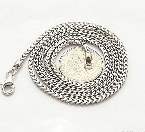 Hemau 2.3mm Mens Anti-Tarnish Solid Franco Chain Necklace Real 925 Silver Italy | Model NCKLCS - 1761 | 30 inches