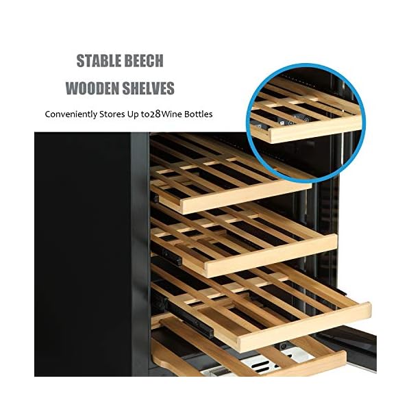 Antarctic-Star-15-Wine-Cooler-Beverage-Refrigerator-Beer-Mini-Fridge-28-Bottles-Dual-Zone-Built-in-Freestanding-Stainless-Steel-Double-Layer-Tempered-Digital-Temperature-Memory-Function-Glass-Door