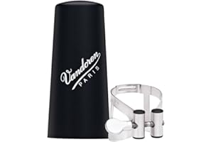 Vandoren LC52PP M/O Ligature and Plastic Cap for Eb Clarinet; Pewter Finish