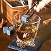 Premium Whiskey Stones Gift Set - 8 Granite Whiskey Rocks, 2 Large Whiskey Glasses, Tongs, Velvet Pouch, and 2 Coasters in an Elegant Handcrafted Wooden Box and Gift Packaging. Perfect Gifts for Men