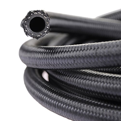 theBlueStone -4AN -6AN -8AN -10AN Braided Fuel Line Hose 20FT -6AN Nylon Braided for 3/8" Tube Size