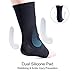 Ankle Brace Compression FREETOO Silicone Support Sleeve with Silicone Inserts for Athletics, Injury Recovery, Joint Pain, Eases Swelling L