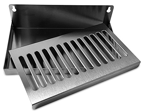 Bev-Rite-Wall-Mount-Beer-Drip-Tray-Stainless-Steel-14-x-6