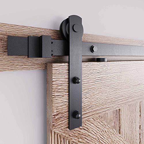 EaseLife 8 FT Heavy Duty Sliding Barn Door Hardware Track Kit,Ultra