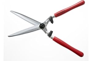 Berger Hedge Shear, Wooden Handle 4490 with Straight Blades, 2 sap Grooves and Wrist-Gentle Shock Absorber