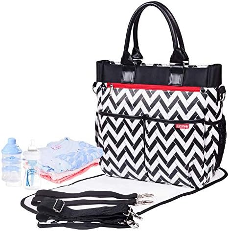 Multi-Function Best Designer Baby Changing Pad Baby Diaper Bag (Chevron)
