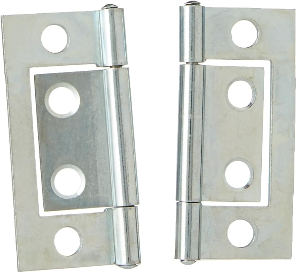 Merriway BH03826 50mm Flush Door Cupboard Hinge Pack of 2 Br Zinc Plated