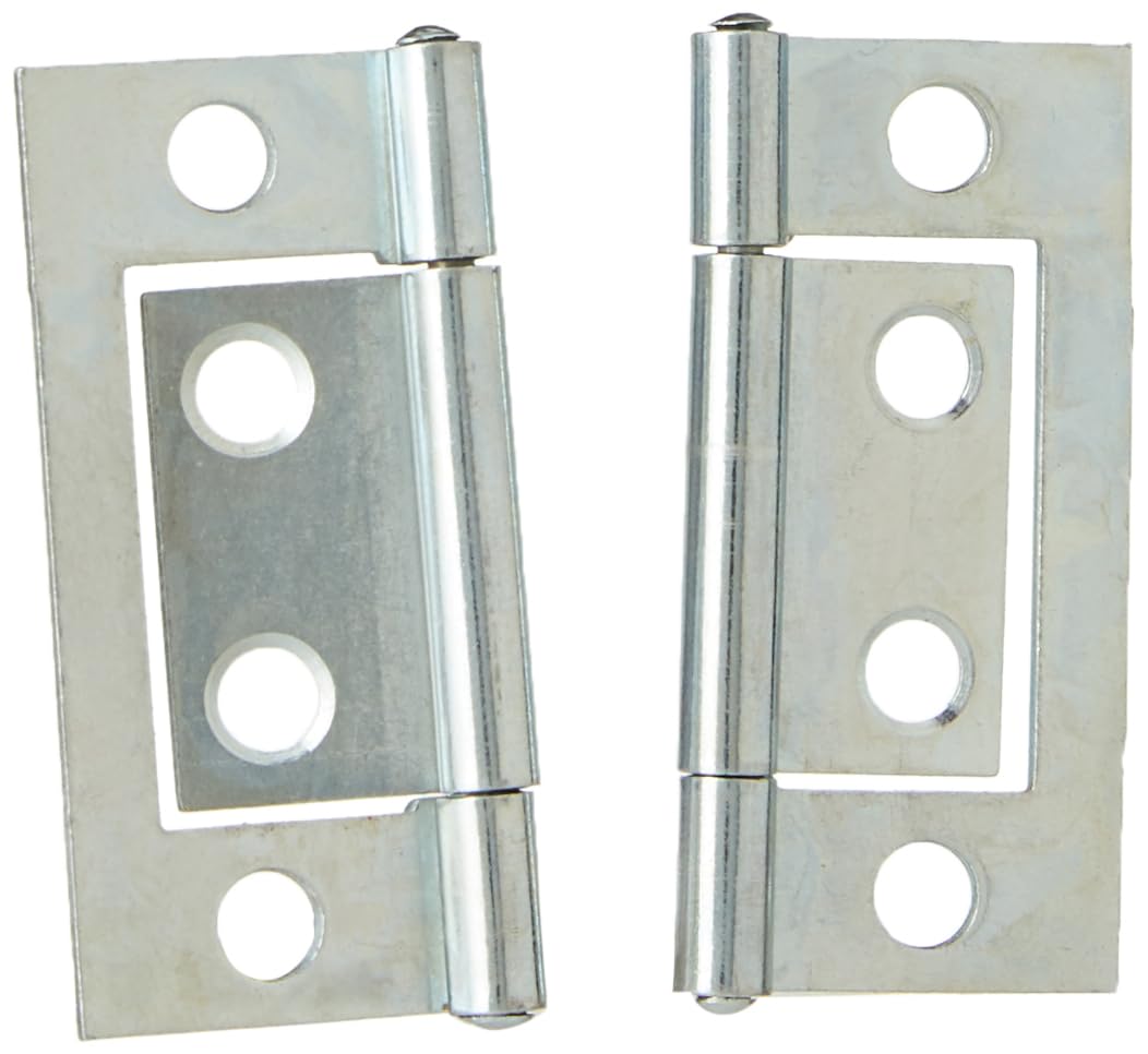 Merriway BH03826 (2 Pcs) Bright Zinc Plated Flush Door Cupboard Hinge, 50 mm (2 inch) - Pack of 2 Pieces