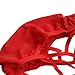 YiZYiF Men's See-Through Sheer Lace Cross Belt Jockstrap Bondage Underwear Red