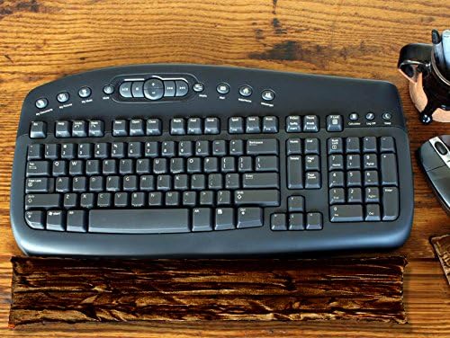 Handmade Ergonomic Keyboard Wrist Rest Pad by Candi Andi - Desktop | Laptop - Flax Seed Filled - Colorful Crushed Velvet - Unscented - Mocha