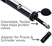 Portable Mini Bike Pump with LED Wheel Spoke Light - Quick Release Frame Mounted Micro Bicycle Tire Hand Pump Compatible with Presta Or Shrader Valves - Sturdy Aluminum