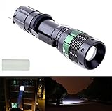 1Pcs Classical Popular 3000 Lumen LED Flashlight Aluminum Alloy Zoom Lamp Light Adjustable Focus Color Black