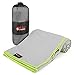 EZOWare Microfiber Towel for Pool, Travel, Beach, Bath, Gym, Camping - Gray and Green Trim/Medium, Super Absorbent Quick Dry with Carry Pouch