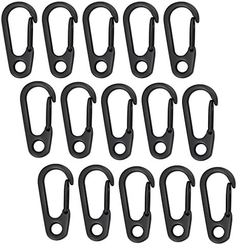 15PCS Upgrade Paracord Keychain Carabiner Clips,Mini SF Backpack Clasps Pack Straps Hook for Outdoor Tactical Survival Parachute Umbrella Rope