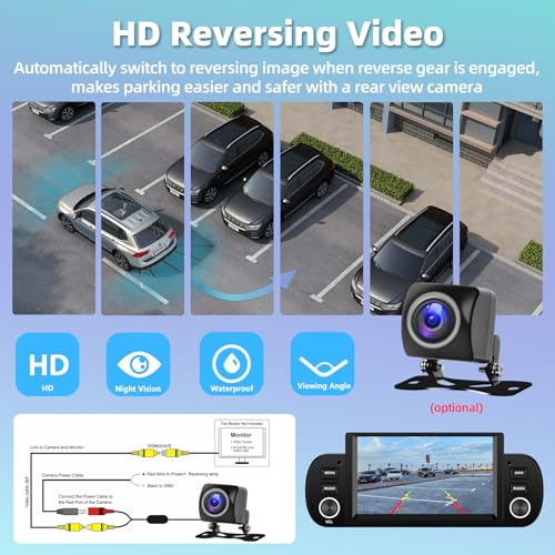 Motorsi 2+64G Carplay Car Radio for Fiat Panda 2013-2020 with Wireless Android Car, Android Bluetooth Car Stereo Screen with GPS Navigation/WiFi/Hi-Fi/FM/SWC/2 USB/Mirror Link/Canbus + Mic