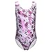 DAXIANG One-piece Shining Kiss Flowers Print Gymnastics Leotard for Little Girl