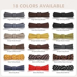Stepace Round Shoelaces [2 Pairs] Heavy Duty Boot