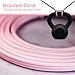 Cordinate Designer 3-Outlet Extension Cord, 8 Ft Braided Cable, 2-Prong Power Strip, Slide-to-Lock Safety, Low-Profile Flat Plug, Polarized, ETL Listed, Light Pink, 39986-T1