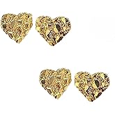 As You Wish Unisex Rough Textured Cookie Nugget Stud Earing In Gold Plated (heart heart)