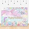 Lofaris 7x5ft Under The Sea Photography Backdrop for Girls Little Mermaid Birthday Party Hippocampus Shell Turtle Coral…