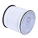 BoRuo Micro-Fiber Flat Leather Lace Beading Thread Faux Suede Cord String Velet 100 Yard Roll Spool 3mm White Color with Acrylic Jar