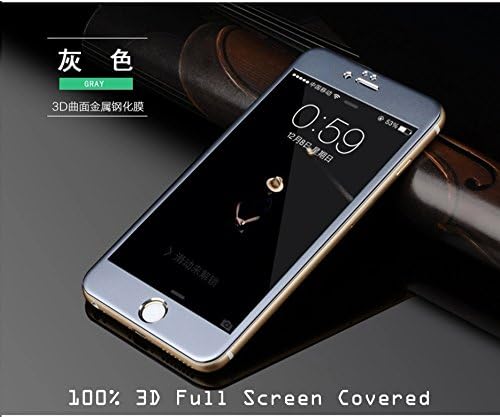 For iPhone 6 Plus Colorful Screen Protector [Metal + Tempered Glass], NewPlus Full Front Hybrid Titanium Alloy Sticker Built-in Tempered Glass Body Sticker 2.5 Round Edge 9H Hardness Premium Tempered Glass Screen Protector For iPhone 6 Plus 5.5 inch - (Gray)
