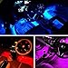 Car LED Strip Lights–Vexverm 4pcs 48 LED Car Interior Multicolor Music Atmosphere Lights,USB Port LED Strip for Car with Sound Active Function,Wireless Remote Control with Dual USB Car Charger