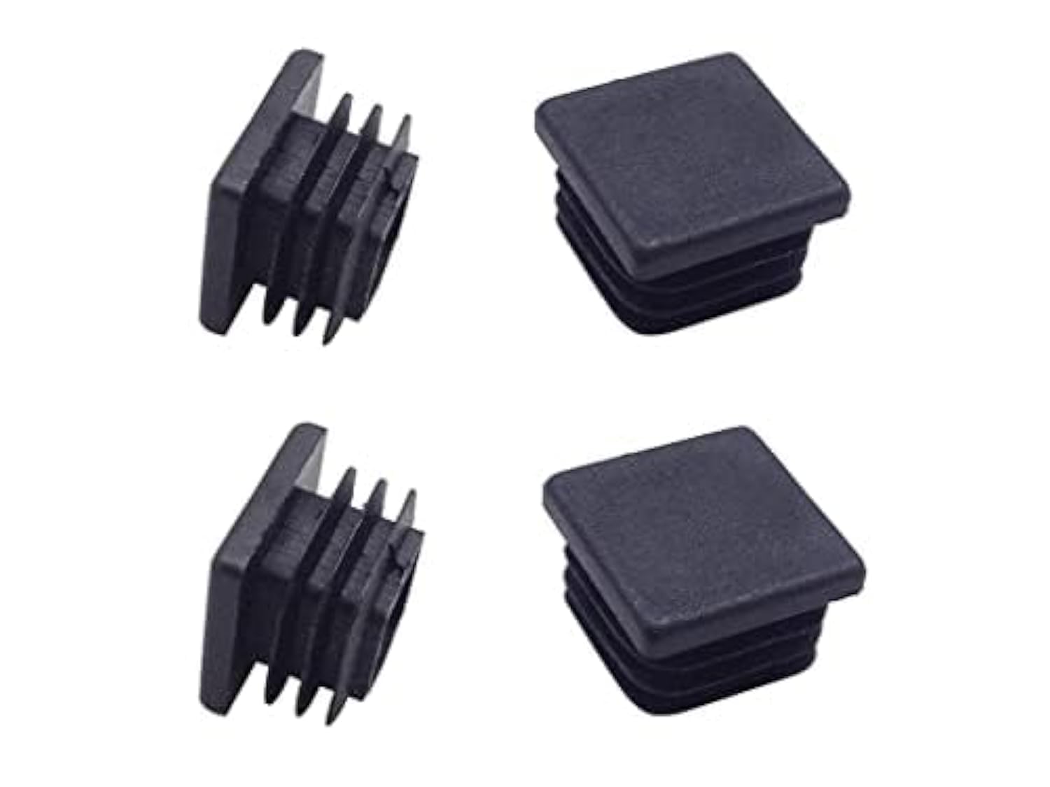 Photo 1 of 1 Inch (25 mm) Square Plastic Plugs Tubing End Caps for Square Tubing Post (4 Pack)