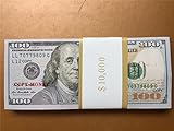 $100X100 Pcs Total $10,000 Dollar COPY MONEY Magic Props Money US Currency Props Advertising & Novelty Real Looking Copy Double-Sided Printing Movie,TV,MV,Videos magic stage performance