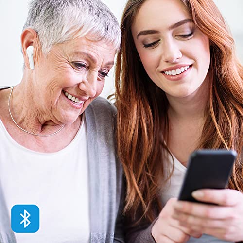 LAIWEN Hearing Amplifier Aid For Seniors 2-Pack with Charging Box (White)