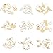KeyZone 50 Pieces Gold Shell Leaves Star Conch Snowflake Pendant Charms Rings Set Hair Clip Headband Accessories