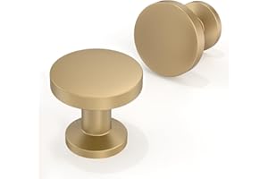 Asimerdeco 10 Pack Champagne Bronze Cabinet Knobs Single Hole Cabinet Pulls Round Kitchen Cabinet Knobs Drawer Knobs