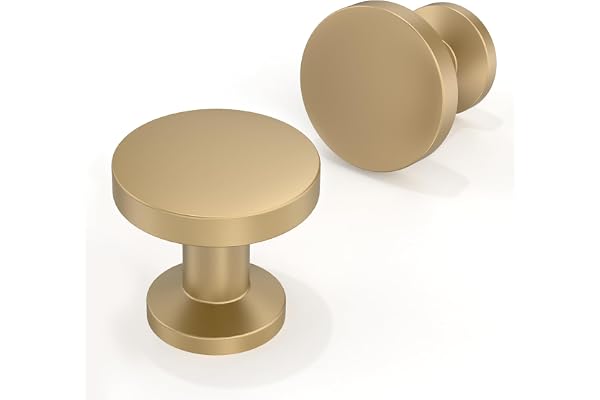 Asimerdeco 10 Pack Champagne Bronze Cabinet Knobs Single Hole Cabinet Pulls Round Kitchen Cabinet Knobs Drawer Knobs Dresser