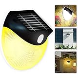 Solar Powered Outdoor Security Light Wireless Wall Motion Light - Dual Color Dim Warm White & Bright Pure White Mode For Deck Garage Patio Lighting