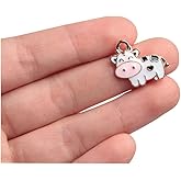 Acxico 10 Pcs Enamel Cows Charm Pendant for Jewelry Making Bracelet Earrings Craft DIY